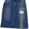 Falda verde Oxido Tienda Falda Denim con abertura al costado.
