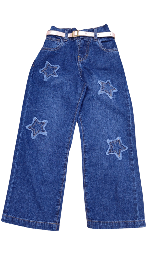 Pantalon Jean estrella azul Pantalón Jean con detalle de estrella